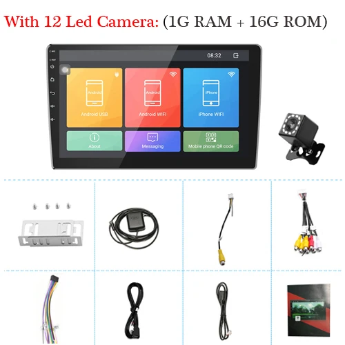 1G 16G 12LED Light AMPrime 10," Автомобильный мультимедийный плеер 2 din Android автомобильный стерео радио Bluetooth wifi Аудио Mirrorlink MP5 плеер с задней камерой - Цвет: 1G 16G 12LED Light
