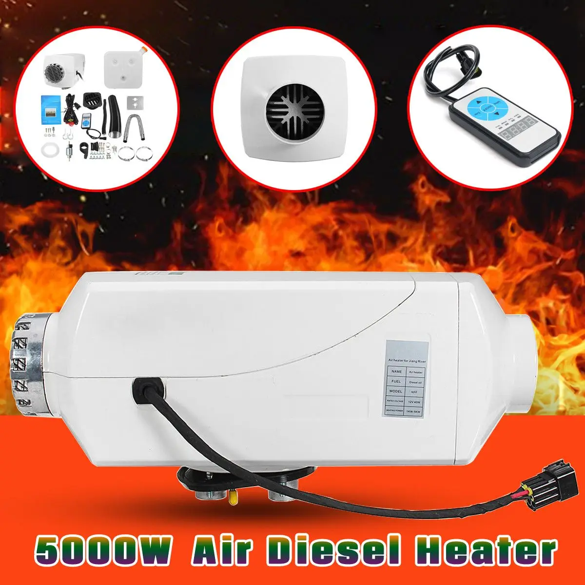 Audew 5kw 12/24V Цифровой Дисплей воздуха для авто дизельный Обогреватель для мотор-домов грузовиков Лодка автомобиля Дизели Воздушный стояночный отопитель автомобильного обогревателя Re