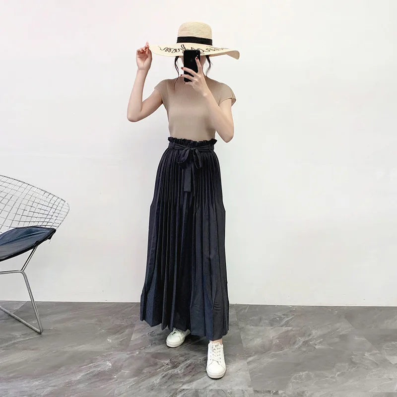 Miyake плиссированные прямые брюки весна новые свободные большие тяжелые Промышленные брюки плиссированные повседневные широкие брюки для женщин