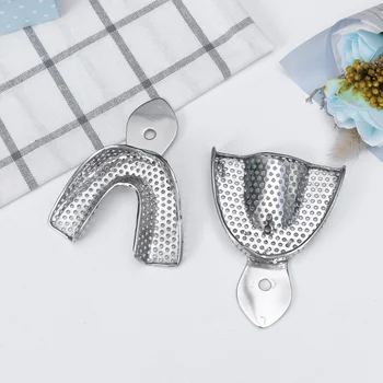 

2pcs Dental Tray Stainless Steel Practical Durable Safe Dental Materials Dentistry Tray for Elderly Women Men