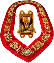 Мастер масон цепь со знаком масонов воротник масонская атрибутика Рыцари Тамплиер металлическая Золотая цепь воротник красный бас