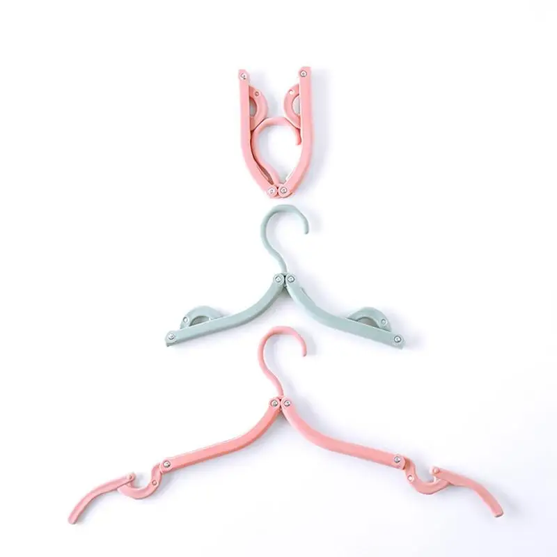 8pcs Folding Clothes Hanger Portable Travel Clothes Drying Rack Plastic Magic Clothes Hanger For Traveling Outdoor