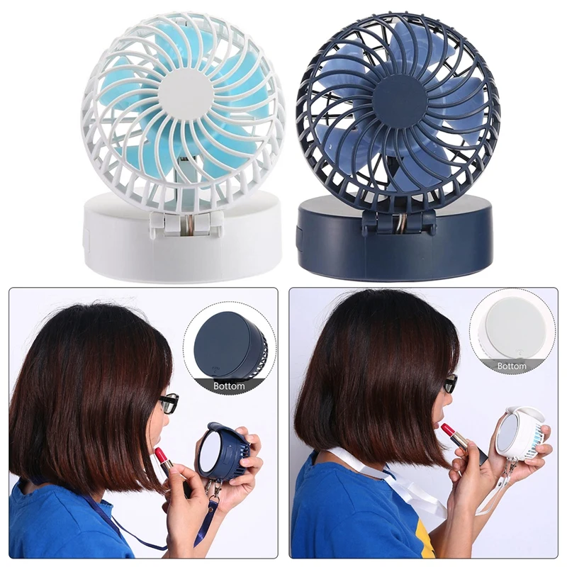 ABRA-2 Set Portable Handheld Fan Mini Portable Outdoor Necklace Fan 3 Speeds 180 Degree Rotating Adjustment for Home Travel- 1