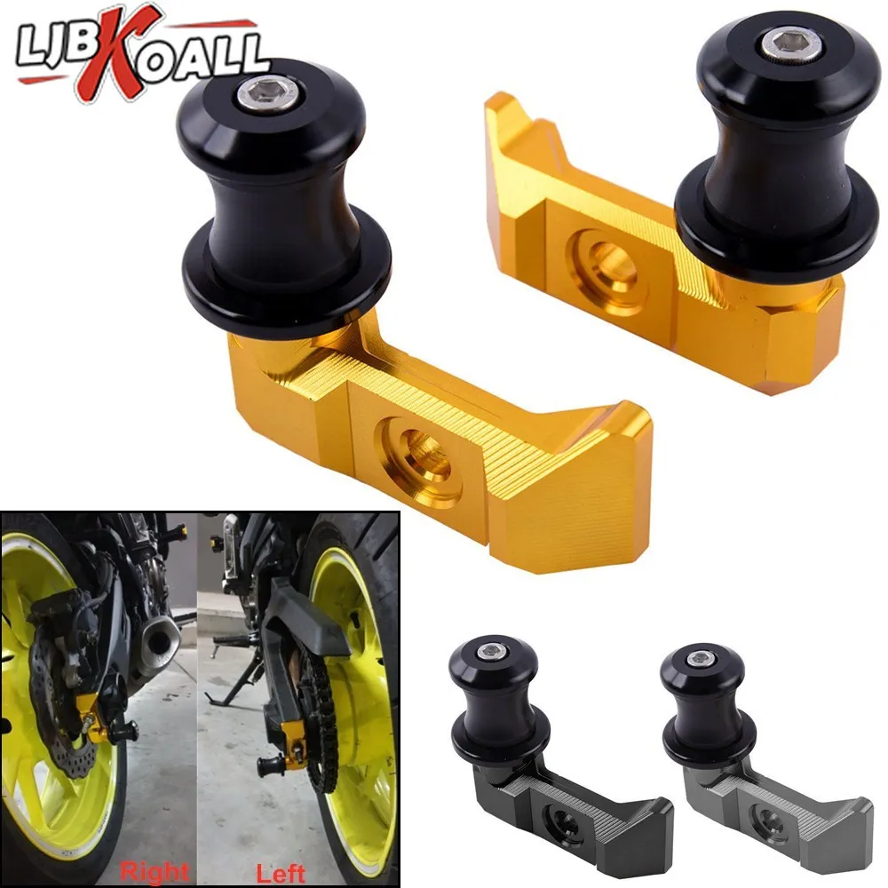 

MT07 FZ07 MT FZ 07 Rear Wheel Fork Axle Chain Adjuster Block W/ Swingarm Spools Slider For YAMAHA MT-07 FZ-07 2014-2018 2017 16