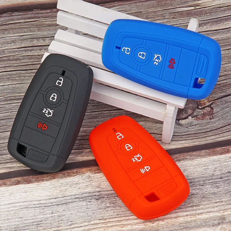2 Buttons Red Silicone Cover Flip Remote Key Case Shell Fob For Ford Expedition