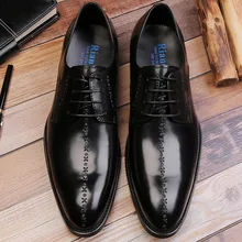 Luxury Brand Genuine Leather Formal Shoes Men Pointed Toe Lace-up Dress Shoes Men's Wedding Shoes Fashion Office Shoes Luxury Brand Genuine Leather Formal Shoes Men Pointed Toe Lace-up Dress Shoes Men's Wedding Shoes Fashion Office Shoes