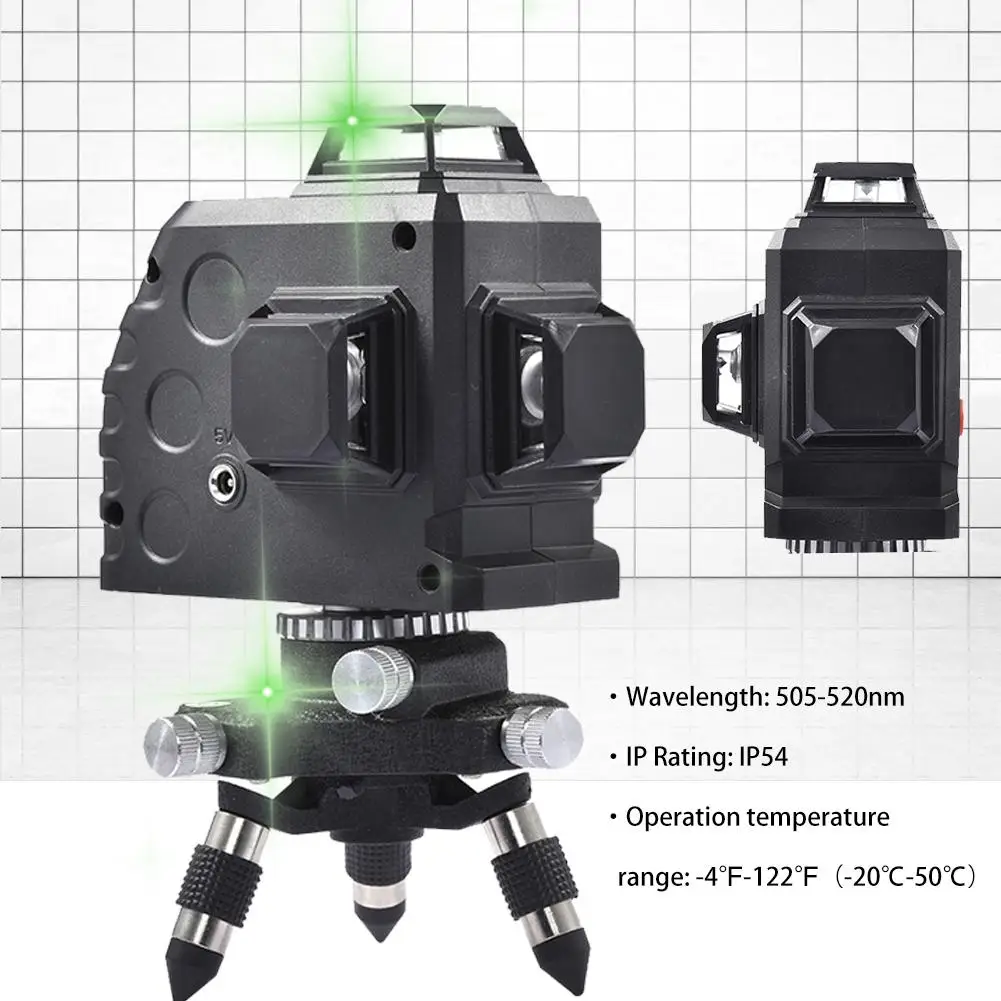 

3x360 Cross Line Laser Level Self-leveling Green Beam Infrared Level One 360 Horizontal And One 360 Vertical Line Nivel Laser