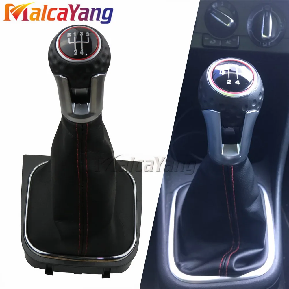Auto Versnellingspook Pookknop voor Audi A3 S3 8P para S-line para Sportback,Verschuiven Knop Adapter Stofdicht Handleiding Handbal Hendel Cover vervangen Accessoires,6 Speed