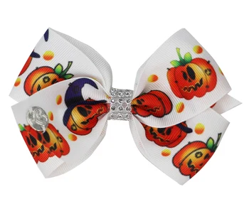 

NEW 4.5inch Halloween party hair Bow with Pumpkin , Skull unicorn pattern - Beautiful Hair Accessories -for Girls hair clip