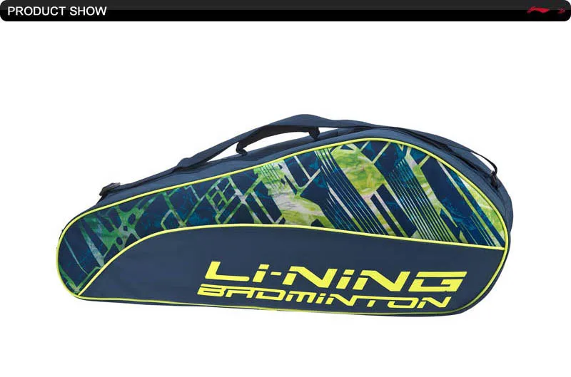 Li-Ning бадминтон сумка для ракеток для 3 пакетов нагрузки полиэстер подкладка профессиональные ракетки спортивные сумки ABJP062 ZYF347
