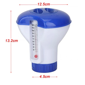 

5 Inch Swimming Pool Floating Doser Applicat with Thermometer Auto-Supplier Floating Chlorine Sterilization Dispenser Cleaning
