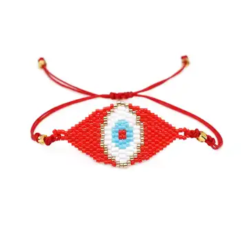 

Shinus 10pcs/lot Miyuki Evil Eye Bracelet For Women Beads Bracelets Red Turkish Eye Pulseras Mujer Moda 2019 Bileklik Gold Chain