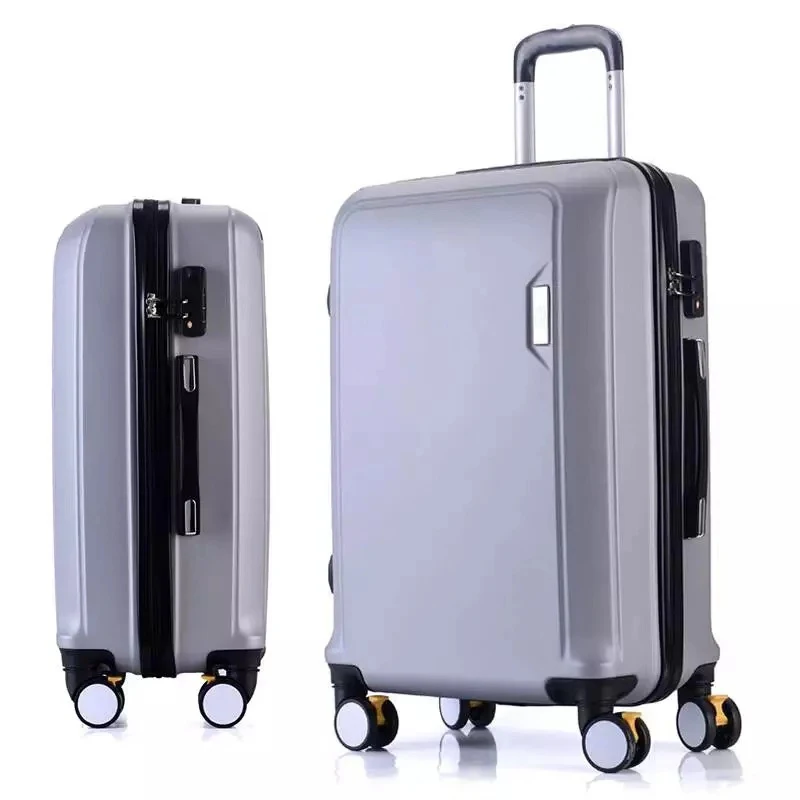 ABS+PC luggage set travel suitcase on wheels Trolley luggage carry on cabin suitcase Women bag Rolling luggage spinner wheel - Цвет: Silver