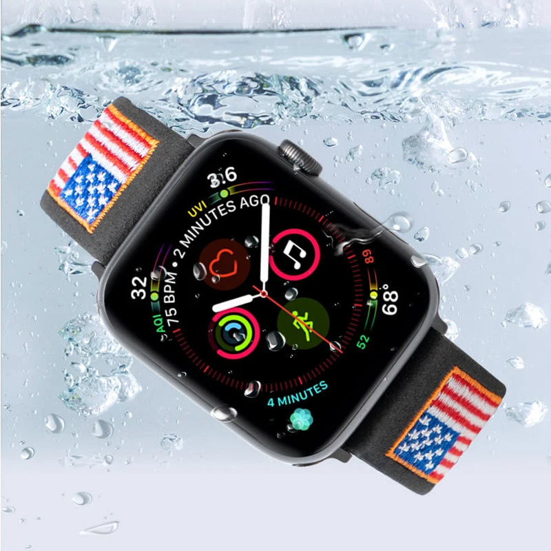 40/44 мм ремешок для часов Apple Watch Series 5 4 кожаный с вышивкой 2 3 38 42 браслета|Ремешки