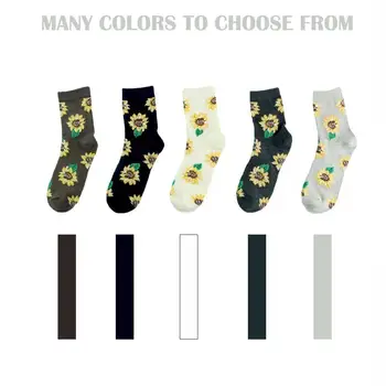 

Fashion Creative Harajuku Japanese Socks Spring Fall Colorful Casual Winter Sunflower Cotton Tide Socks Short C4E6