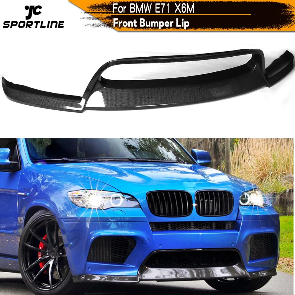 Углеродное волокно авто передний бампер спойлер разветвители для BMW E71 X6M 2008 2013