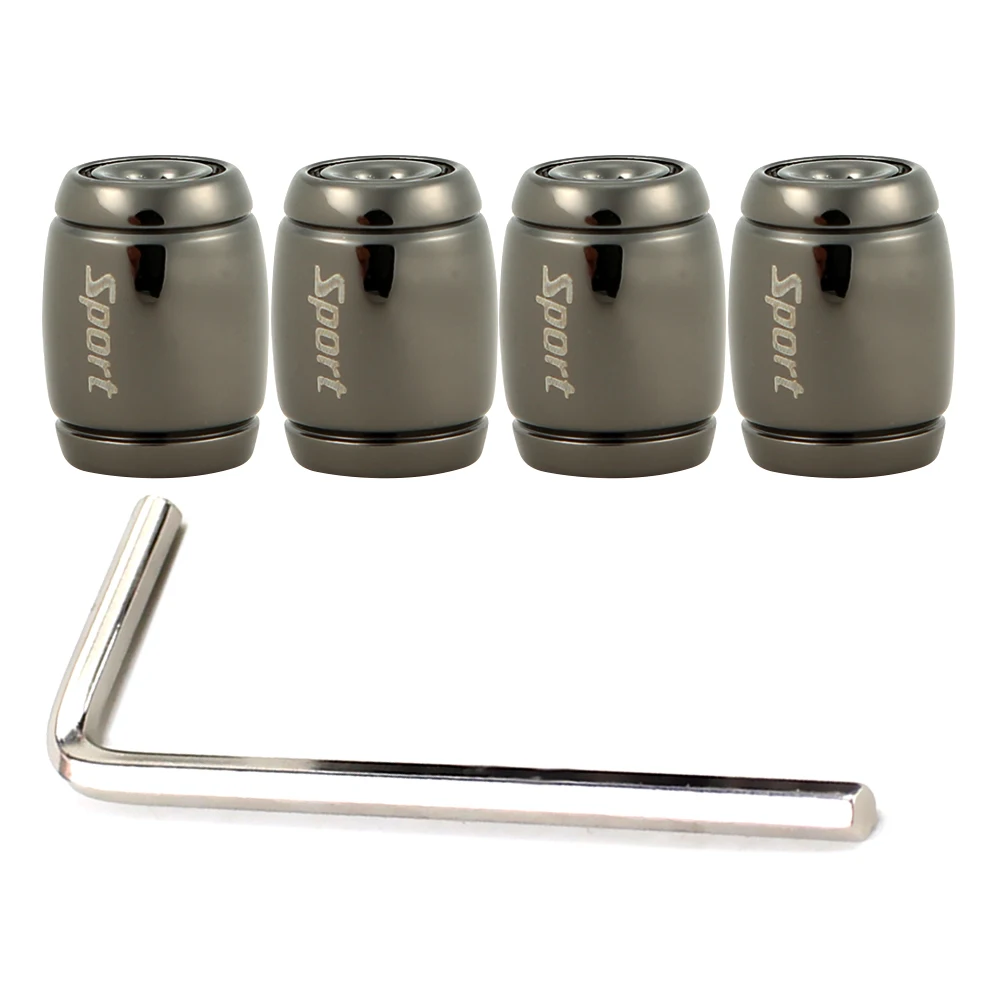 DSYCAR 1Set Fashion Zinc Alloy Anti-theft Sport Car Tire Valve Caps Wheel Tires Tire Stem Air Cap Airtight Cover for Car Styling