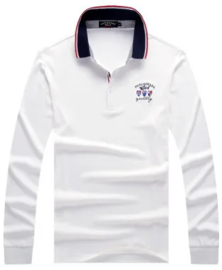 6208 White Аэронавтика зима Акула Slim Fit с длинным рукавом Поло рубашка Ralp Eden Мужская парка Повседневная Акула мужские рубашки поло - Цвет: 6208 White