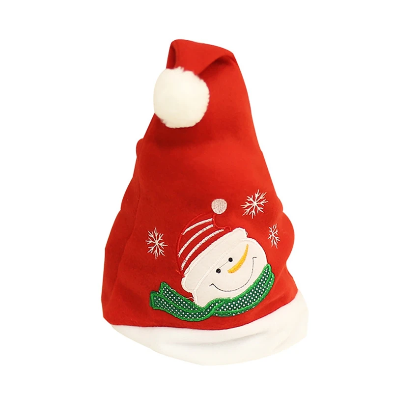 Новогодняя Рождественская шапка, Нетканая вышитая шапка Санта-Клауса, милые украшения для рождественской вечеринки, костюм на Рождество