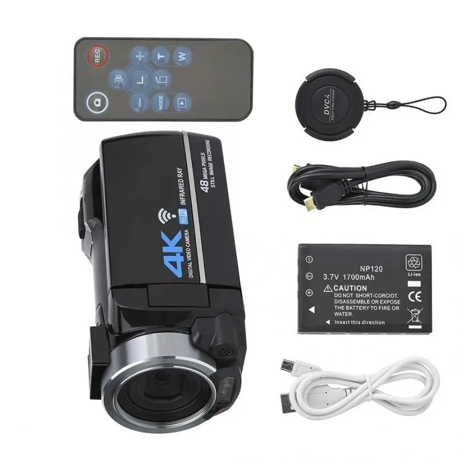 

High Quality DV-FR485 270 Degree Rotation 3 Inch IPS Screen 4K 48MP HD Digital DV Camera 16X Zoom Wifi with Remote Control