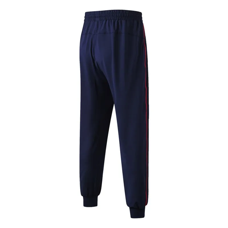 Брюки для бега мужские спортивные тянущиеся быстросохнущие тренировочные спортивные брюки с карманами дышащие леггинсы для бега футбол футбольные штаны - Цвет: Красный
