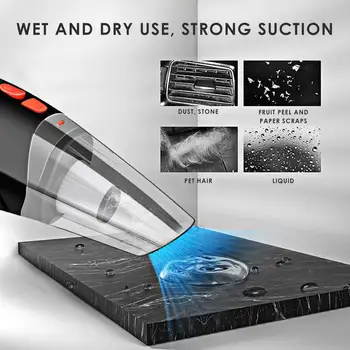 

120W Mini Car Hand-held Vacuum Cleaner Washable Lightweight Powerful Long Service Life Portable Vacuum Cleaner Dry Wet Dual-use