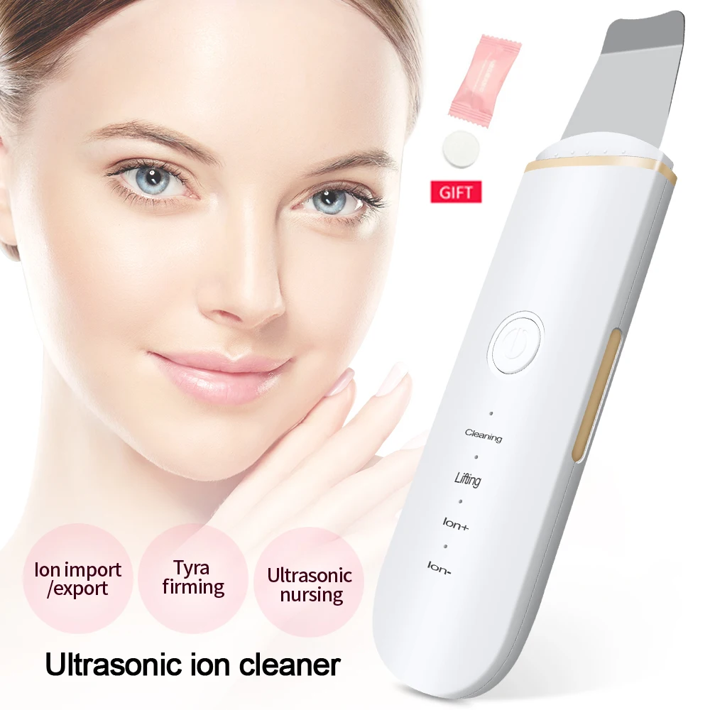 Ultrasonic Skin Scrubber Blackhead Remover Face Scrubber Cleanser Facial Pore Cleaner Face Lifting 