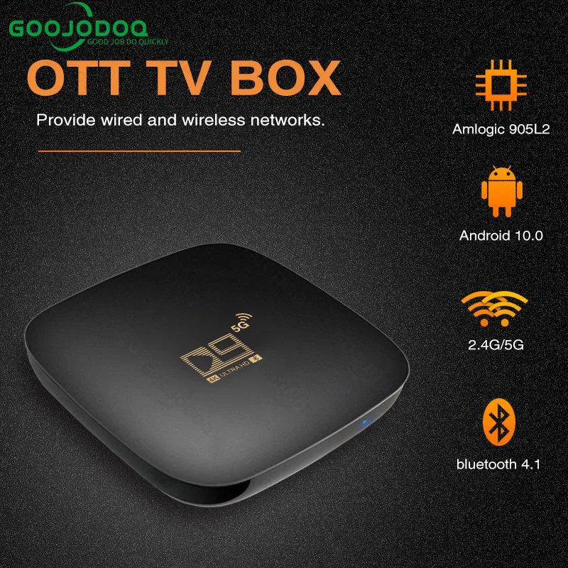 ТВ-приставка GOOJODOQ Android 10 4K HDR 2 4/5 8 ГГц Wi-Fi 16/64 ГБ | Электроника