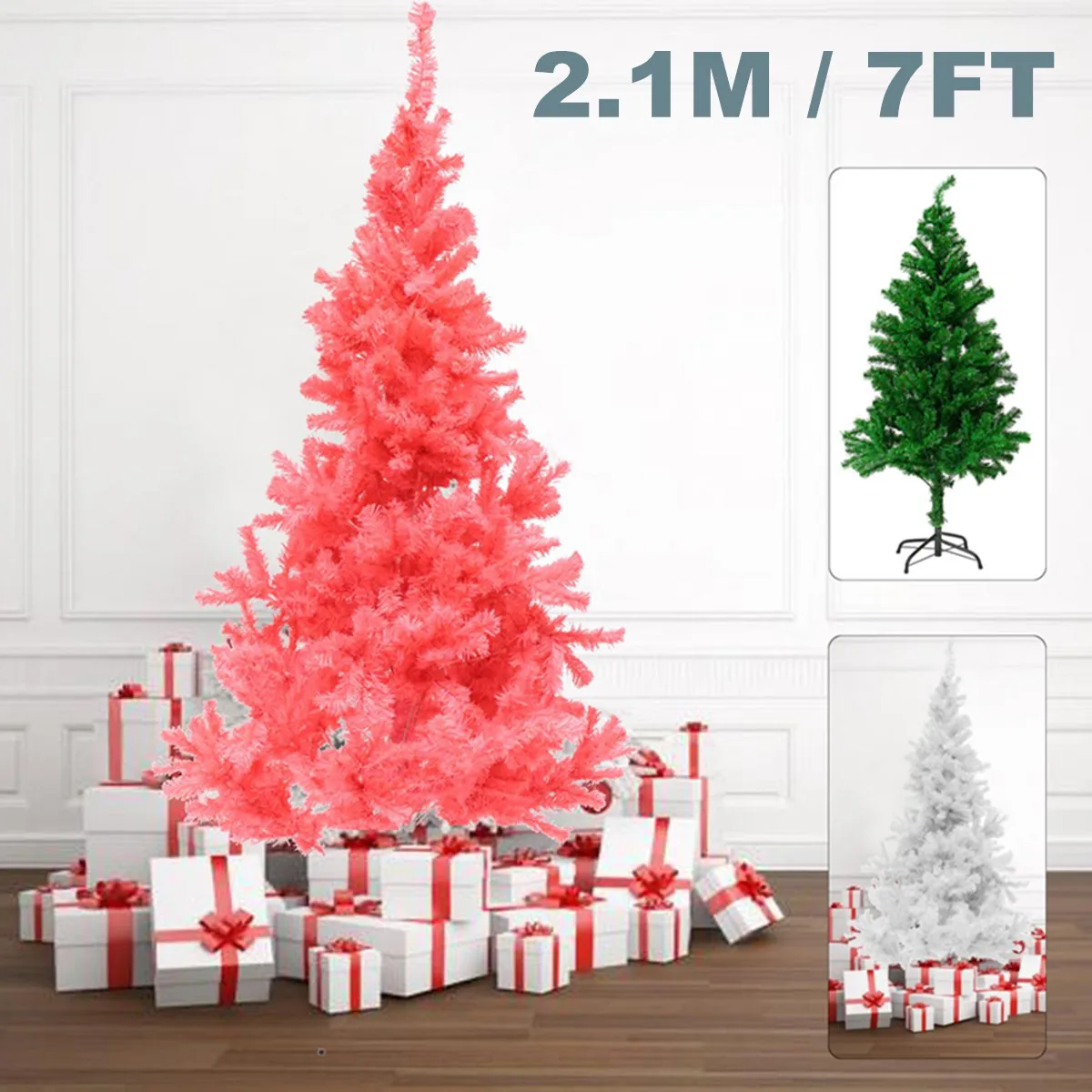 

210cm 7FT Artificial Christmas Tree Indoor Outdoor Decorations With Iron Stand Kids Children Christmas Party Ornaments Supplies
