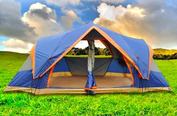 

Outdoor tent aluminum pole camping speed open rain and wind resistance double layer automatic travel family tent