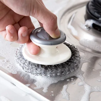 

Kitchen with handle cleaning ball iron wire ball kitchen supplies wire ball brush pot artifact wash pot brush dishwashing brush