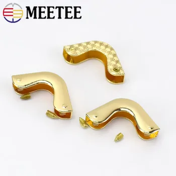 

Meetee 5/10pcs 25*37mm Bag Corner Metal Luggage Decorative Buckle DIY Manual Edge Banding Bag Handbag Hardware Accessories BD455