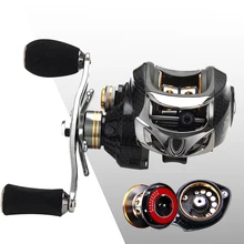 TAIGEK Рыболовная катушка baitcasing, углеродная оболочка 18+ 1, экранированные подшипники, магнитная/центробежная тормозная система, 7,0: 1 Передаточное отношение 17,5 фунтов