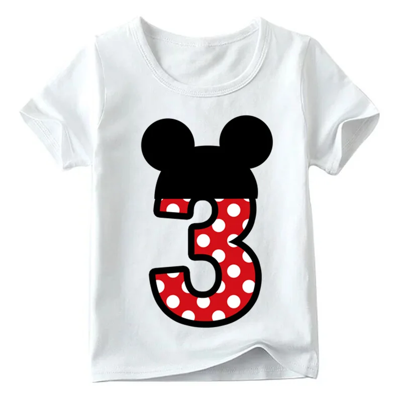 Для маленьких мальчиков и девочек письмо с днем рождения Лук Симпатичные Одежда с рисунком детская смешная футболка Дети номер 1 до 9 лет, подарок на день рождения - Цвет: 5008