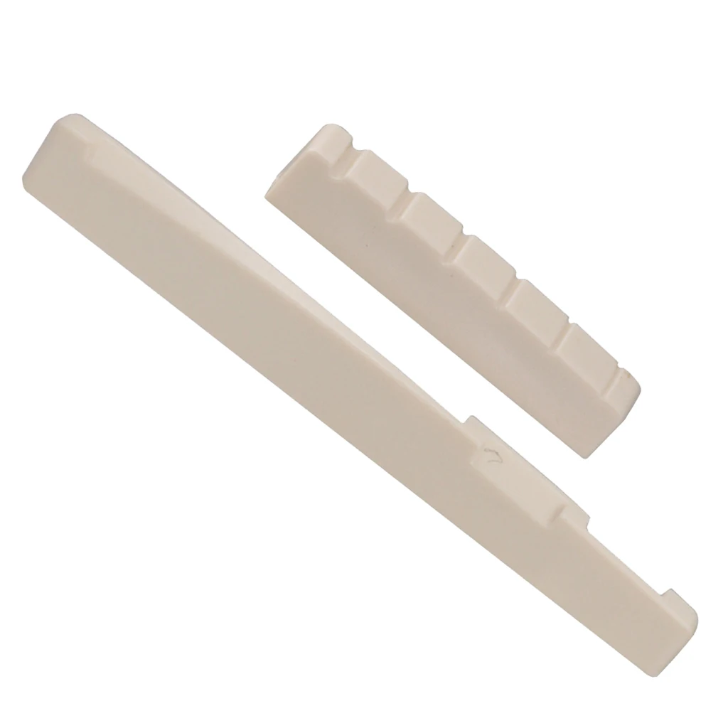 Beige  Saddle&Nut Slotted For 6 String Left Handed Acoustic Guitar