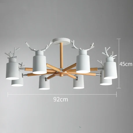 Скандинавская Современная Минималистичная Люстра для гостиной, спальни, кухни, ресторана, теплая люстра-рога - Цвет корпуса: White 8 heads