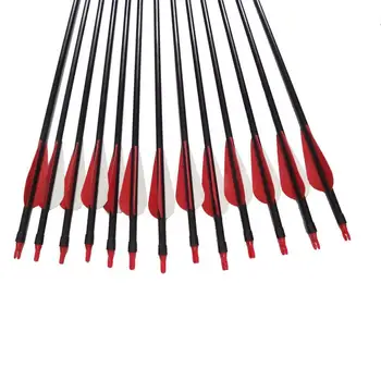

1PCS 80CM Archery Arrow Spine 500 Nickel Point Arrow Black Red Feature On For Outdoor Hunting Shooting 30-45 Pounds Compound Bow