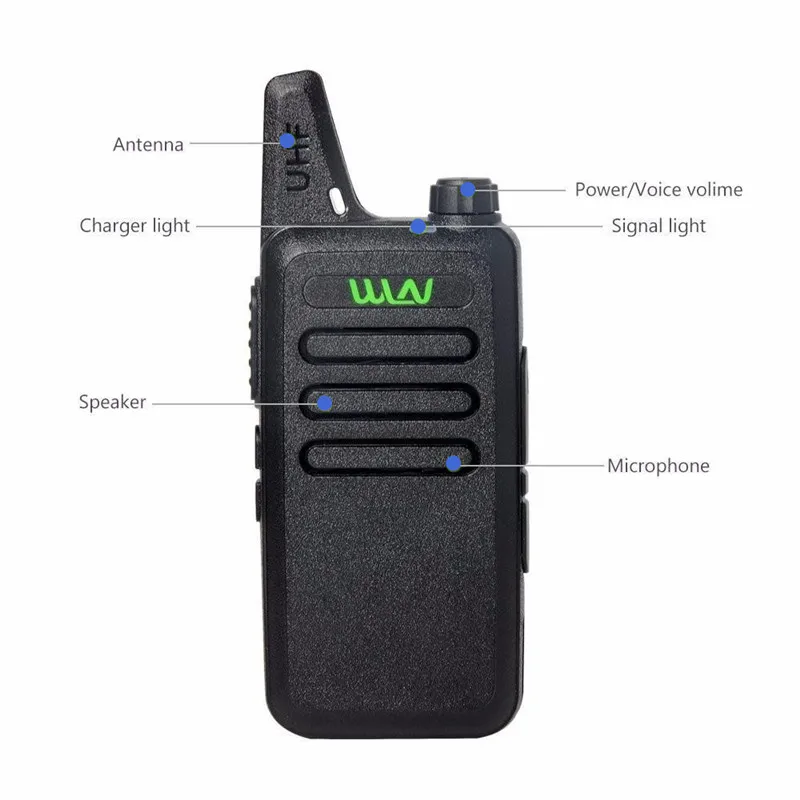 long range walkie talkies 50 miles 2PCS custodia in pelle WLN di KD-C1 Walkie Talkie UHF 400-470 MHz 5W di Potenza 16 Canali Kaili MINI Ricetrasmettitore tenuto in military walkie talkie