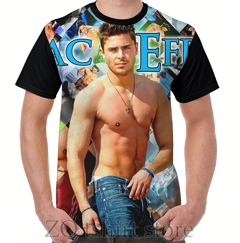 Футболка с графическим принтом Zac Efron мужские топы футболка для женщин Мужская