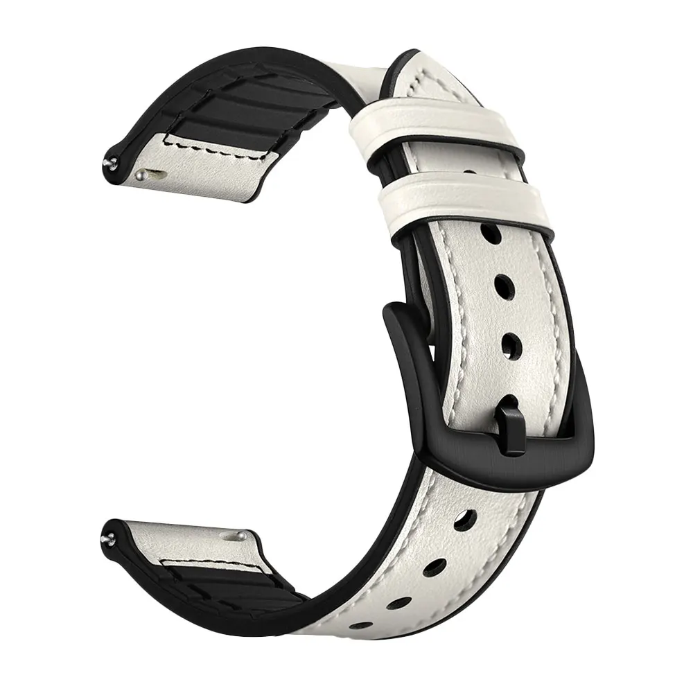 White Ретро кожаные камуфляжные часы для Garmin Fenix6 pro 22 мм универсальный ремешок для часов Quick Release Wirststrap для Garmin Fenix6 - Цвет: White