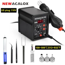 NEWACALOX – Station de soudage à Air chaud US 110V 700W, température C/F réglable, machine de retouche, pistolet thermique industriel, outil de soudage 