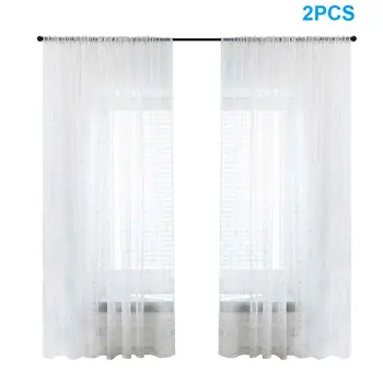 

For Bedroom Home Decor Geometric Metallic Trellis See Through Drape Living Room Modern Window Curtain Panel Romantic Vibe Tulle