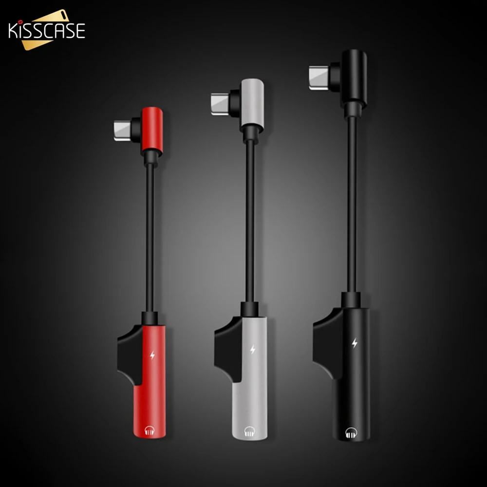 

KISSCASE 2 in 1 Type C Adapter For Huawei Xiaomi Samsung Cable Music Charging Converter Portable Type-C to 3.5mm Headphone Jack