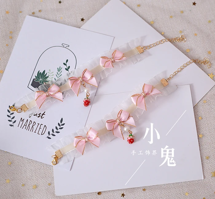 Bracelet one pair Звезды Лолита клубника браслет с клубникой ожерелье производные kc края зажимы с маленькими аксессуарами для волос их головной убор - Цвет: Bracelet one pair