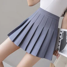 High Waist Pleated Tennis Skirt Uniform with Inner Shorts Underpants for Badminton Cheerleader Skirt Girls A Lattice Short Dress
