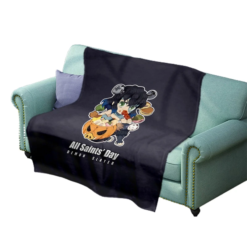 

New 3D Printed Blanket Demon Slayer Anime Figure Flannel Blanket For Beds Cartoon Throw Bedspread Sofa Gift For Kids Adult Cute