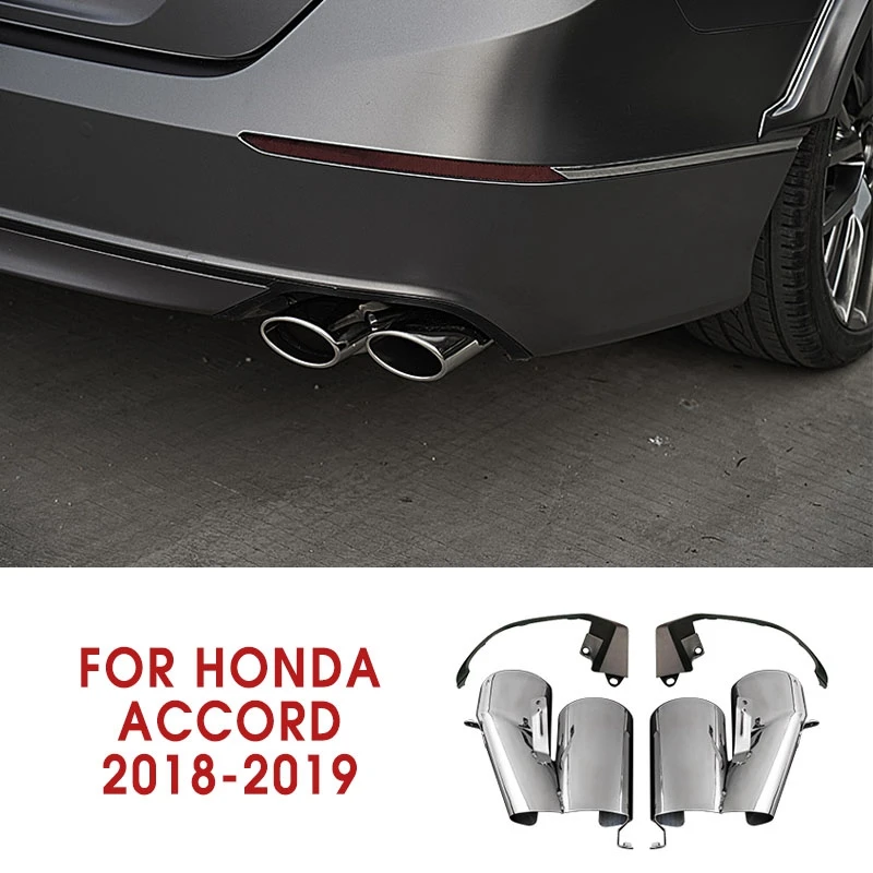 A Pcmos Hybrid Touring Quad Tip глушитель для- Honda Accord внешние части хромированные Стильные наклейки Новые - Цвет: A