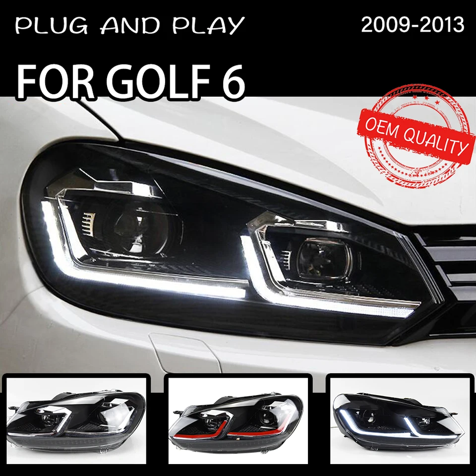 ヘッドライト Vw ゴルフ 6 MK6 2009-2013 車 автомобильные товары LED