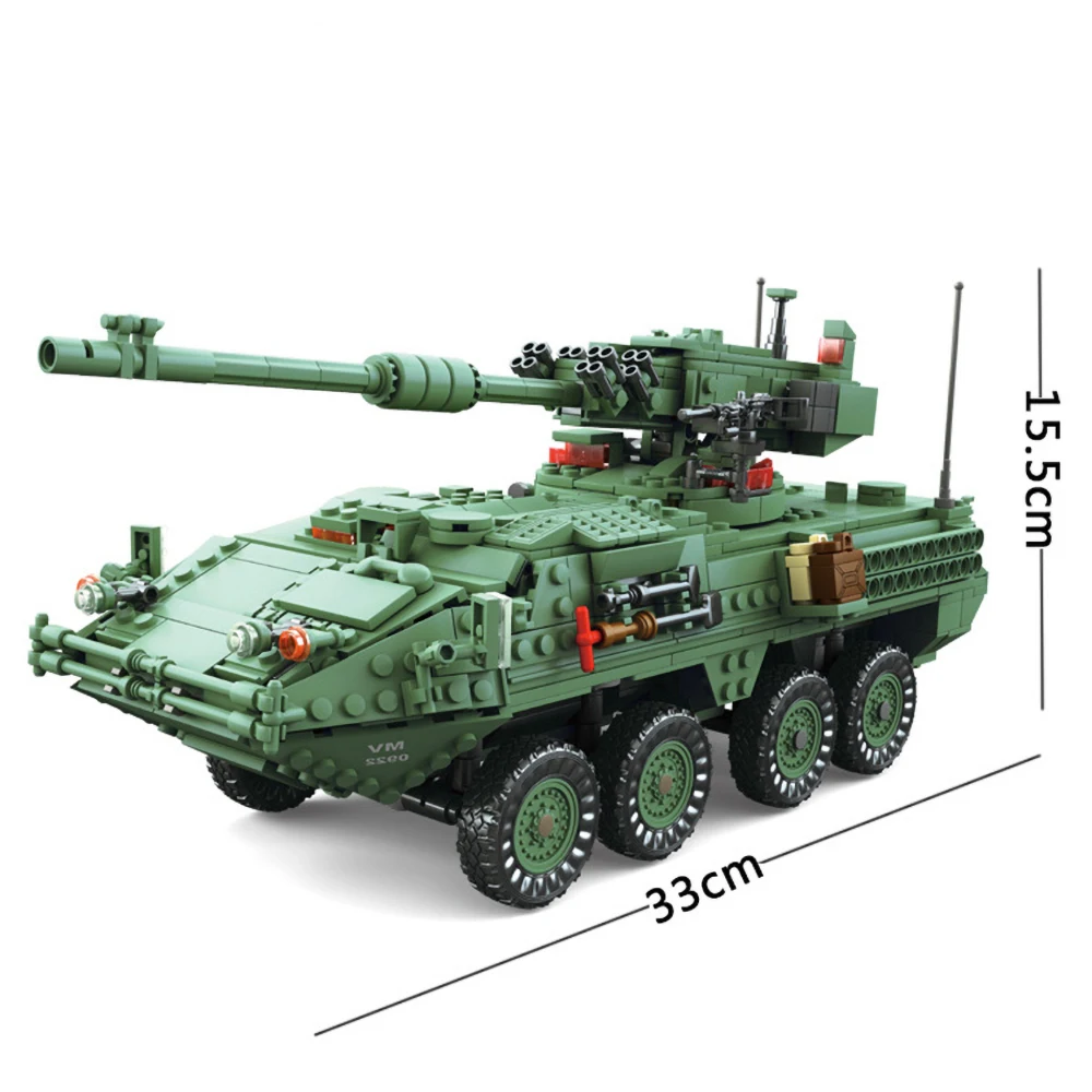 1672 шт. 3в1 KAZI KY10001 создатель век военные MGS-M1128 танки бронированные транспортные средства модель строительные блоки кирпичи игрушки Дети Мальчики