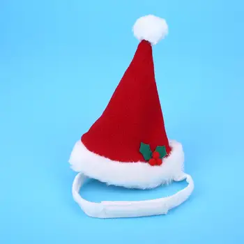 

Pet Cat Dog Adjustable Santa Hat Christmas Xmas Red Holiday Costume Apparel Design Headwear Cap Hat Christmas Party Accessories